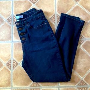 High waisted jeans with multiple buttons